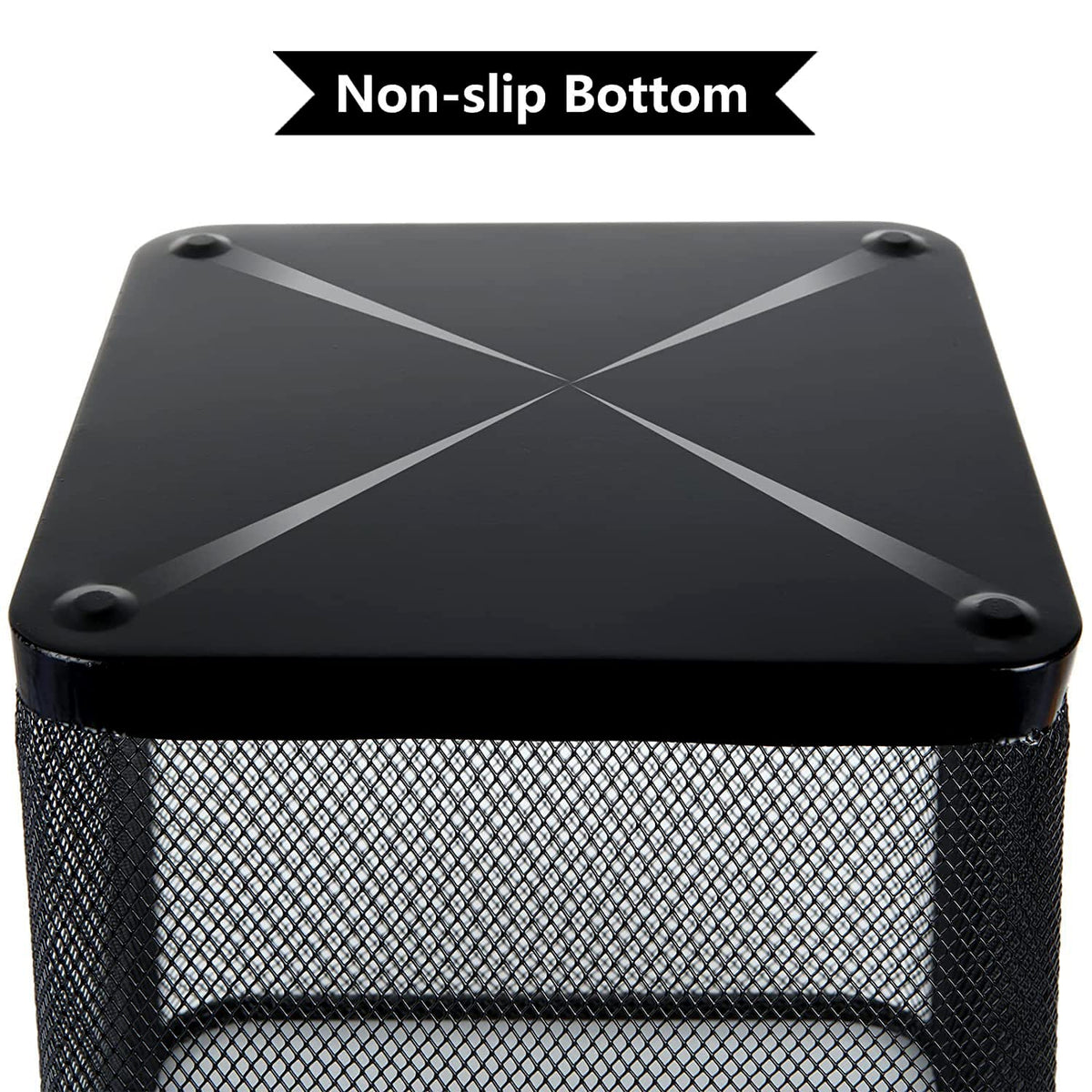 Metal Mesh Square Waste Bin 9 L – Black (Pack of 1)