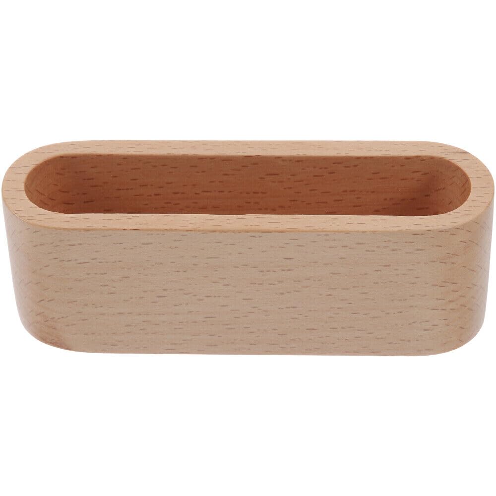 Minimalist Beech Wood Business Card Holder - Natural Light Brown