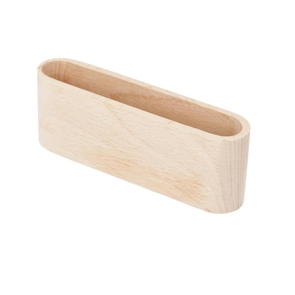 Minimalist Beech Wood Business Card Holder - Natural Light Brown