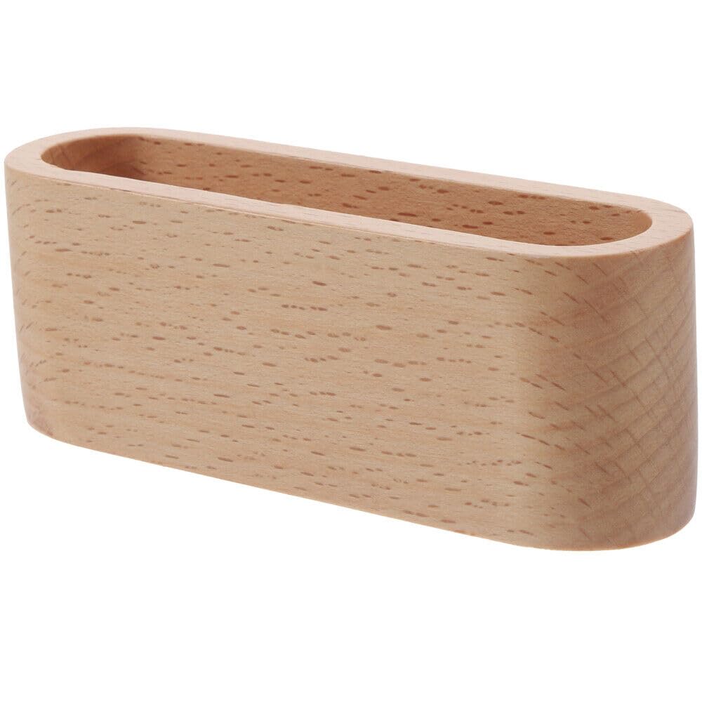 Minimalist Beech Wood Business Card Holder - Natural Light Brown