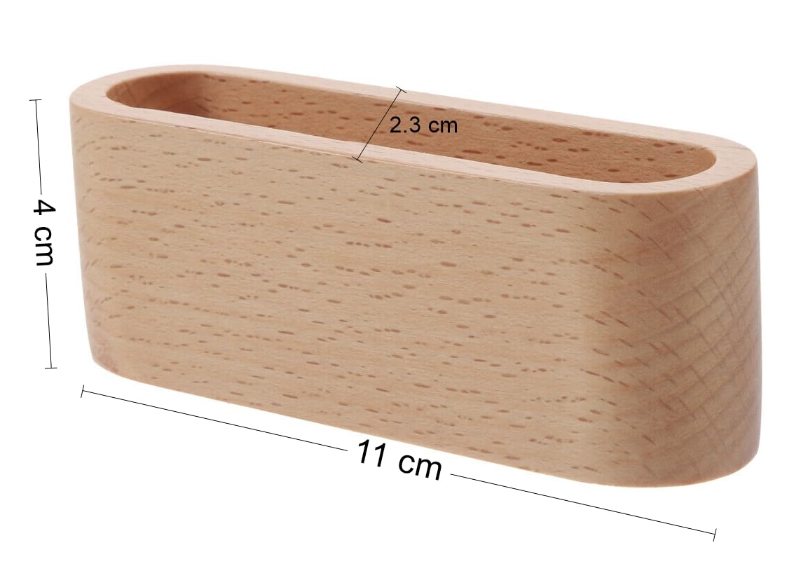 Minimalist Beech Wood Business Card Holder - Natural Light Brown