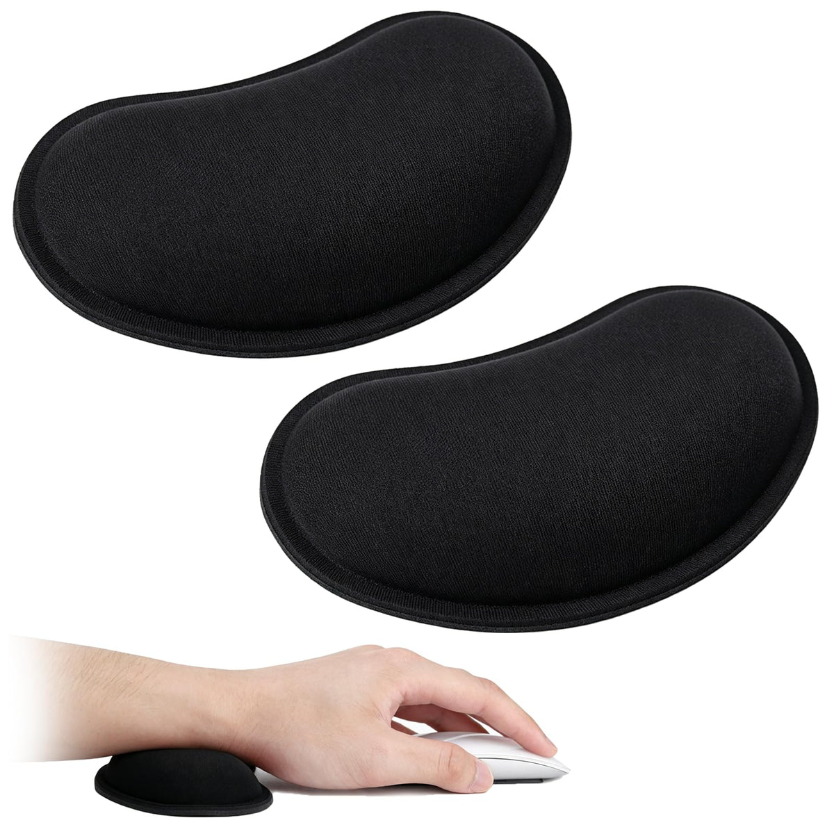 Mouse Wrist Rest 2-Pack — Ergonomic Memory Foam Wrist Support