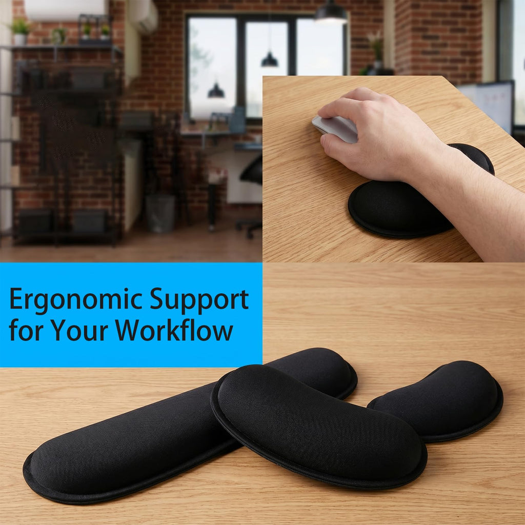 Mouse Wrist Rest 2-Pack — Ergonomic Memory Foam Wrist Support