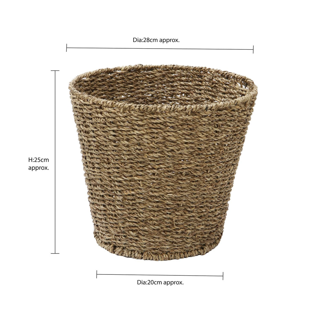 Natural Round Seagrass Waste Paper Basket