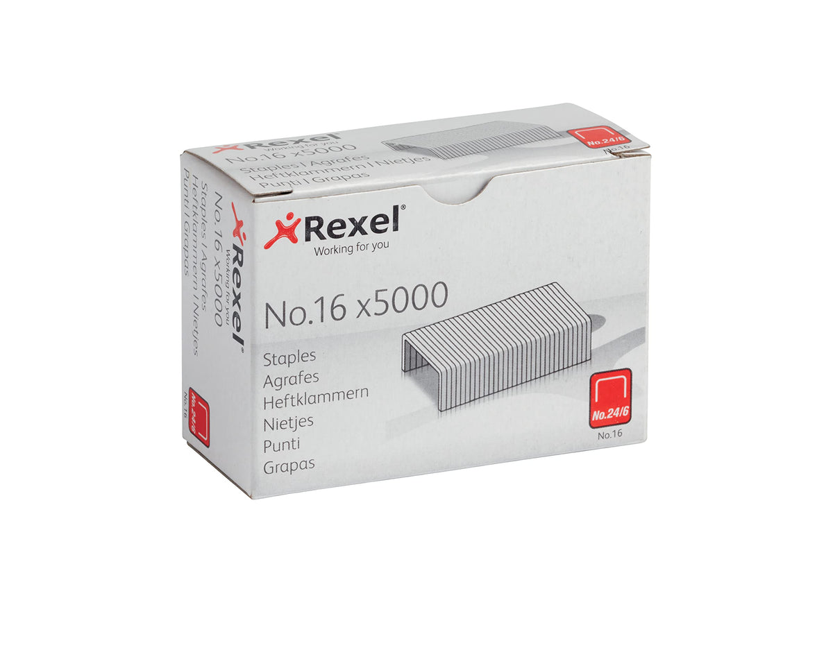 No.16 (24/6) Standard Staples 6mm Leg – Up to 20 Sheets, Box of 5000