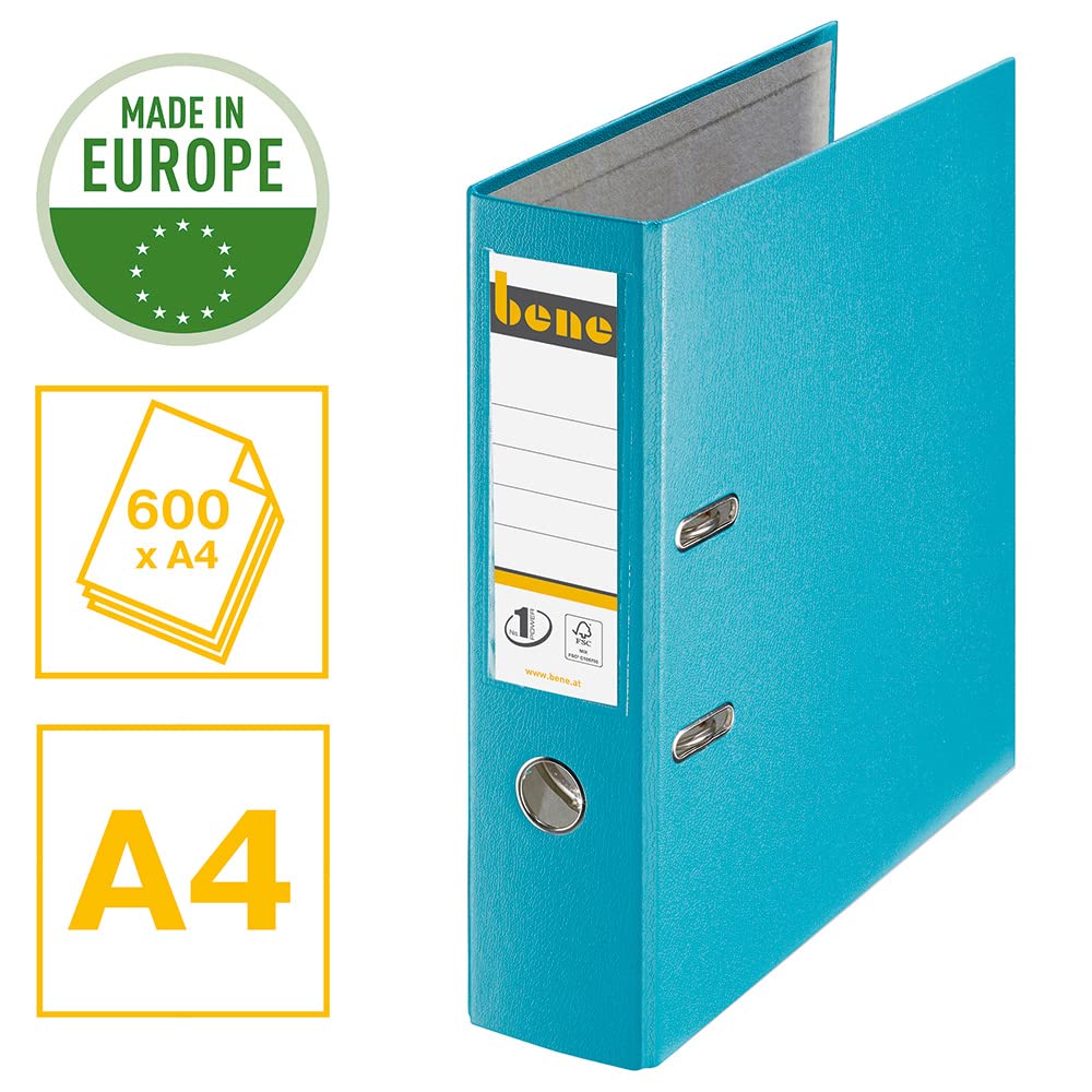 Number 1 Power A4 Lever Arch File 75mm Spine 500-Sheet Turquoise