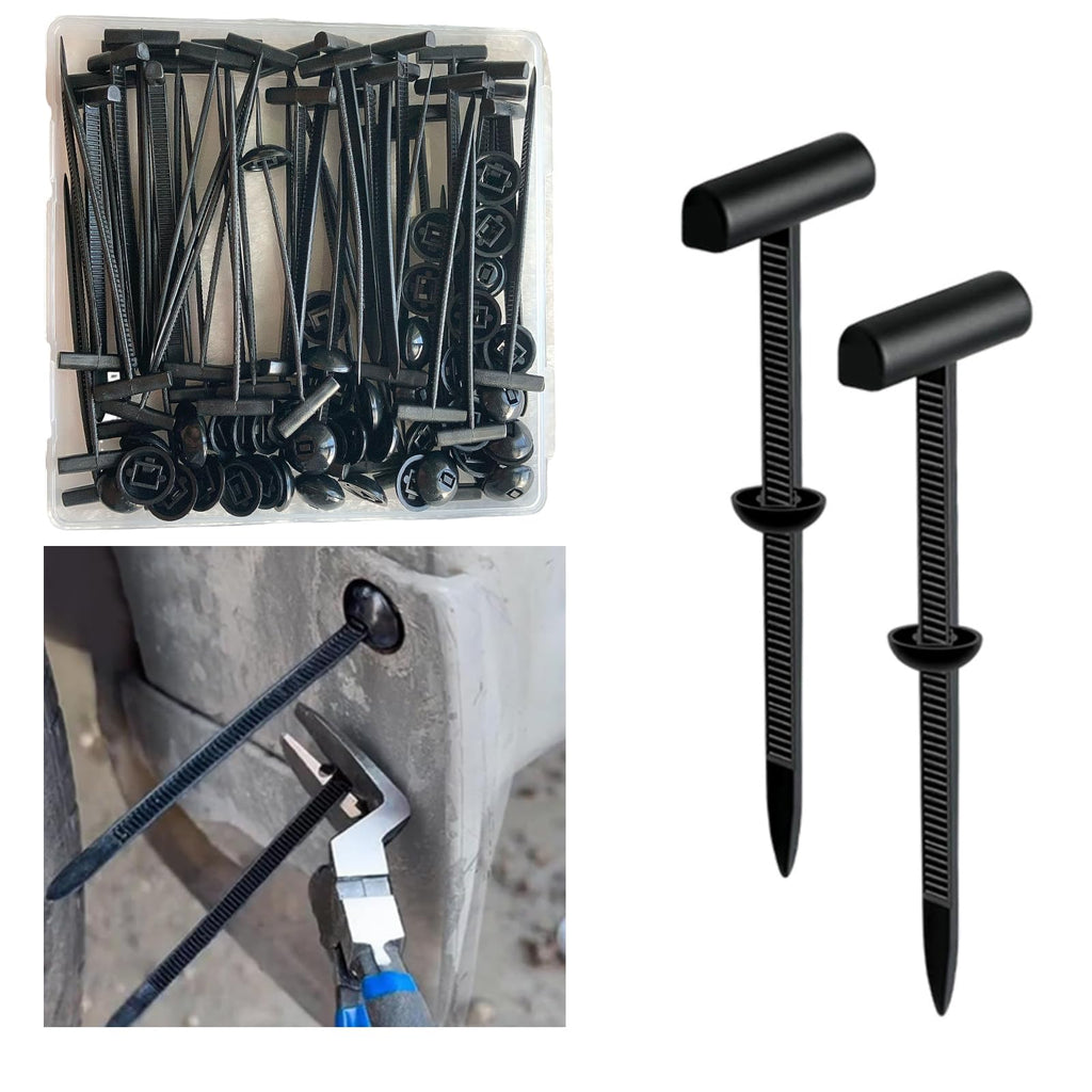 Nylon Universal Double-Sided Locking Cable Tie Buckles, 30 Pack, Black