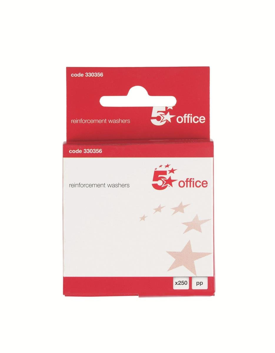 Office Vinyl Reinforcement Washers — Box of 250