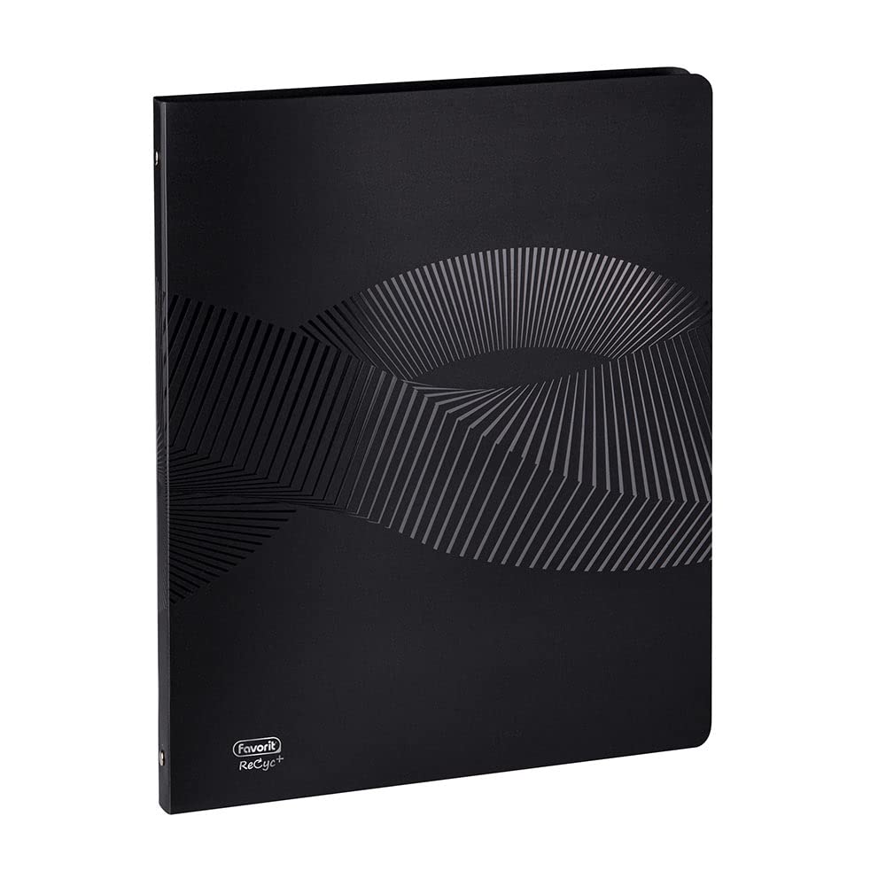 Osmose Binder 22 x 30 cm — 4 Round Rings 15 mm, Recycled Matt Polypropylene, Black