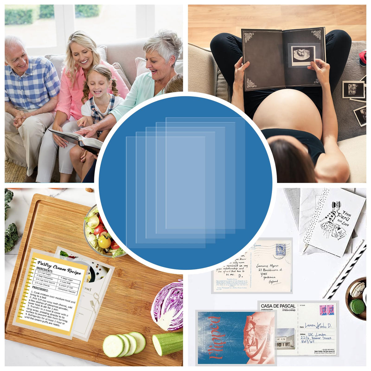Pack of 100 A6 Photo Sleeves — Clear 4x6" Acid-Free Plastic Protectors