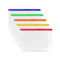 Pack of 5 A4 Plus Zipper Document Pouches 370 x 260mm Assorted Colors