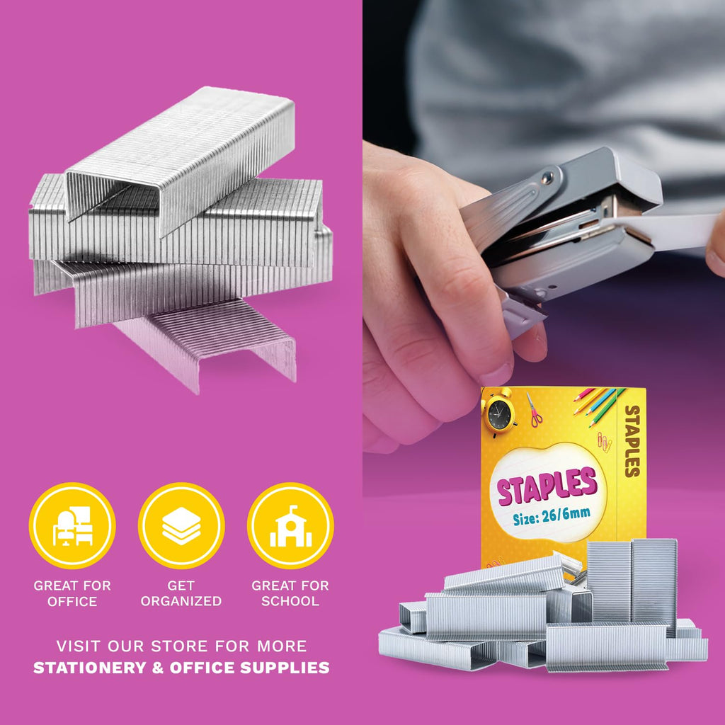 Pack of 5000 26/6 Staples for Desktop Staplers — Office & School