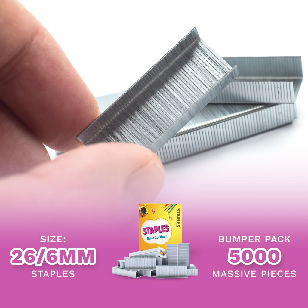Pack of 5000 26/6 Staples for Desktop Staplers — Office & School