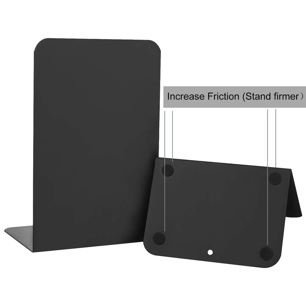 Pair of Classic Heavy-Duty Black Metal Bookends 8" (205mm)