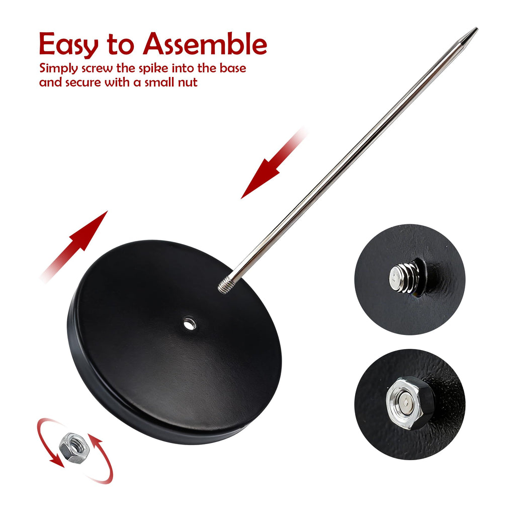 Paper Receipt Spike Holder — Sturdy Black Restaurant Ticket Stabber