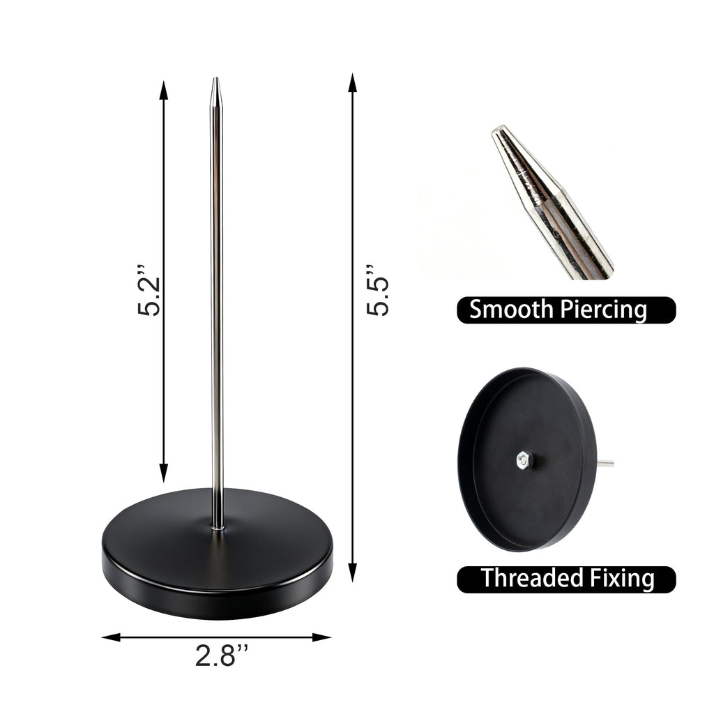 Paper Receipt Spike Holder — Sturdy Black Restaurant Ticket Stabber