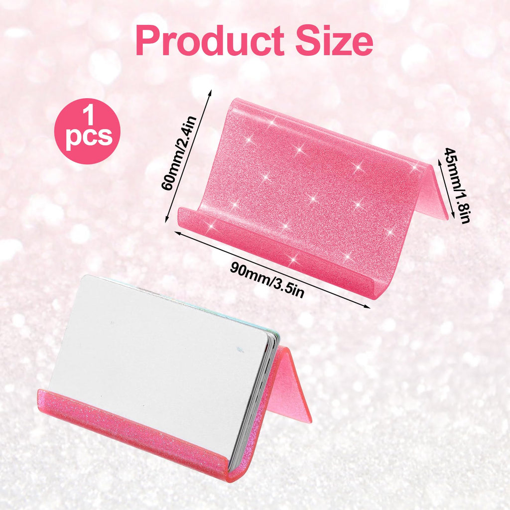 Pink Glitter Business Card Holder