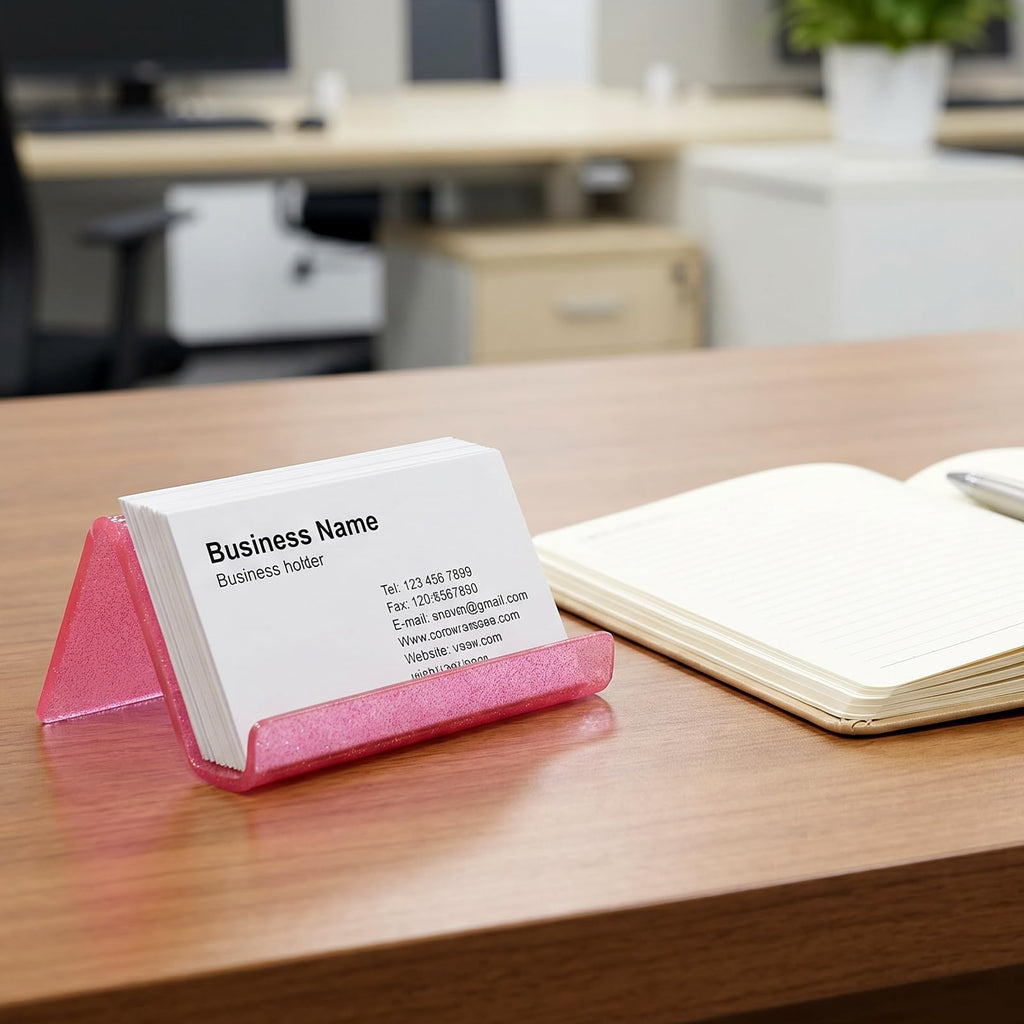 Pink Glitter Business Card Holder