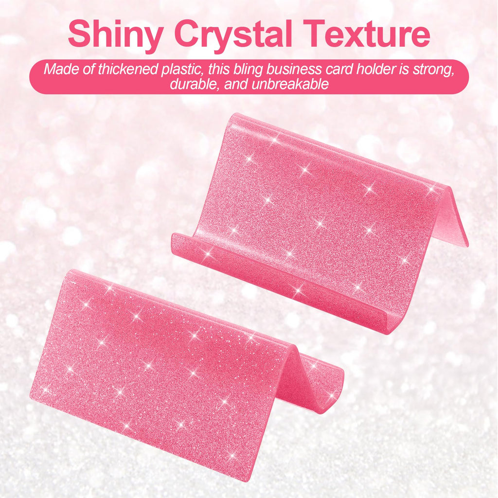 Pink Glitter Business Card Holder