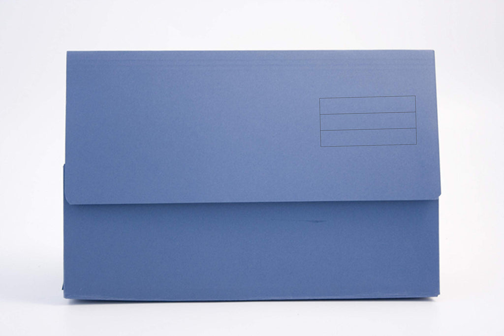 Plain Document Wallets 34.5x24.5cm 250gsm Manilla A4/Foolscap Blue - Pack 10