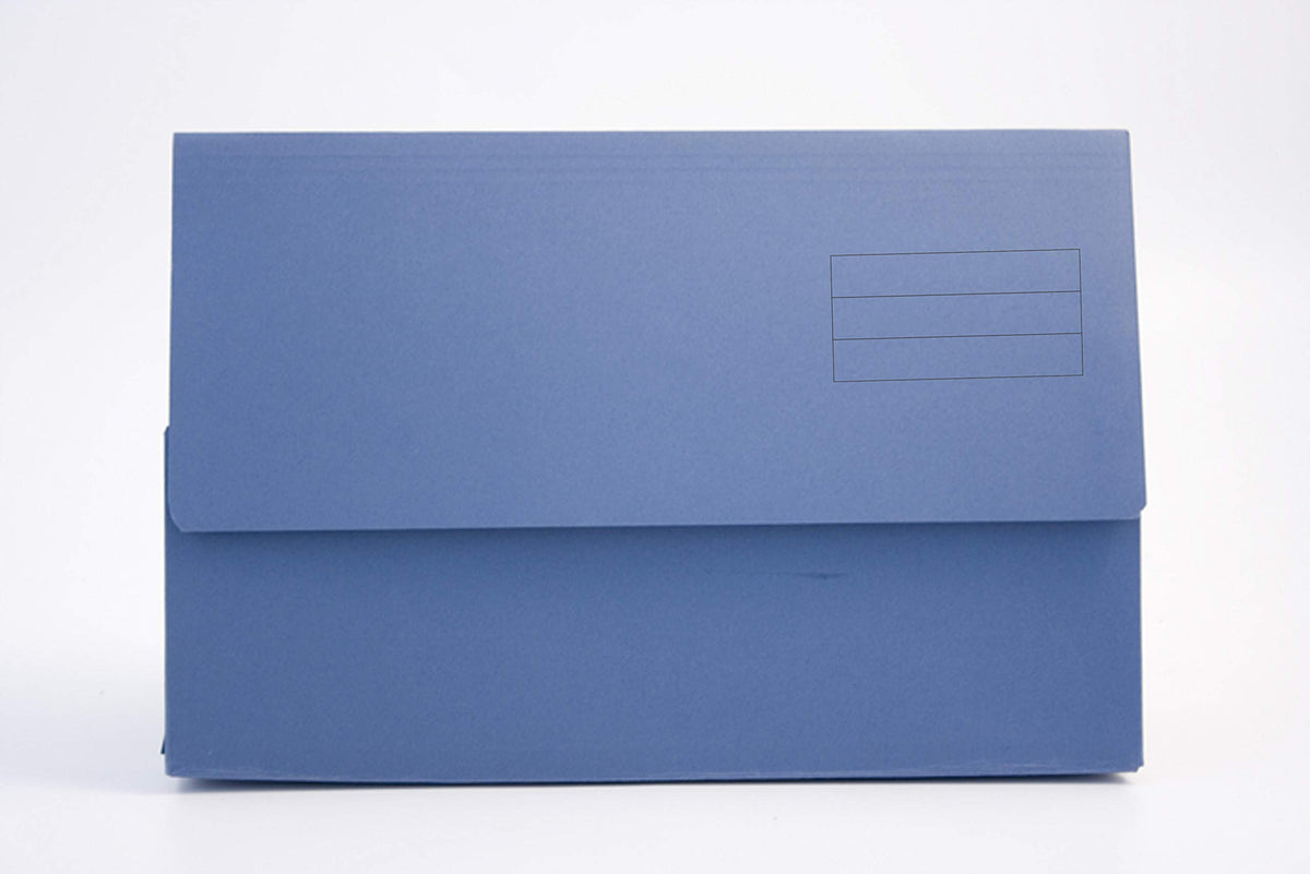Plain Document Wallets 34.5x24.5cm 250gsm Manilla A4/Foolscap Blue - Pack 10