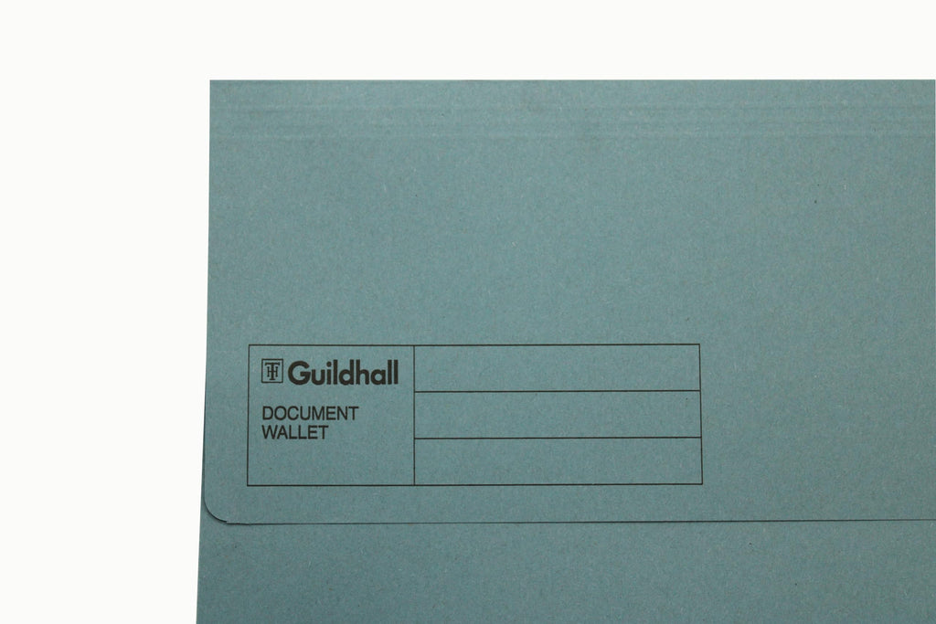 Plain Document Wallets 34.5x24.5cm 250gsm Manilla A4/Foolscap Blue - Pack 10
