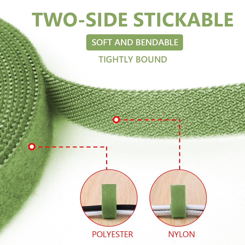 Plant Ties 15m x 10mm Green Reusable Self-Adhesive Garden Tape