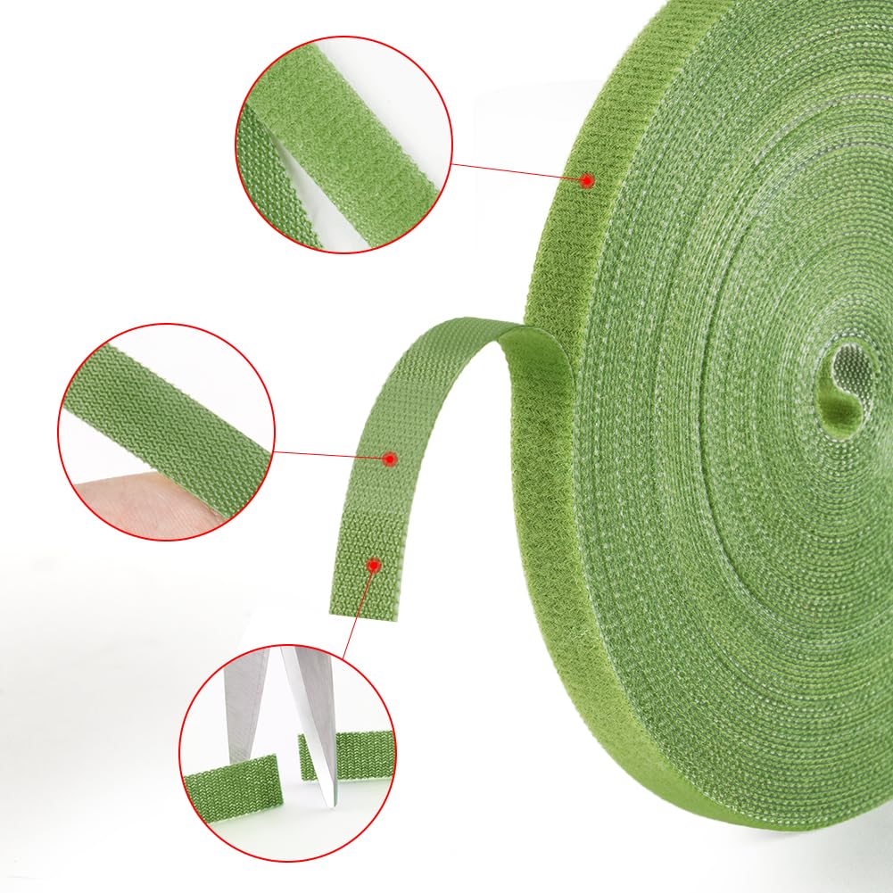 Plant Ties 15m x 10mm Green Reusable Self-Adhesive Garden Tape