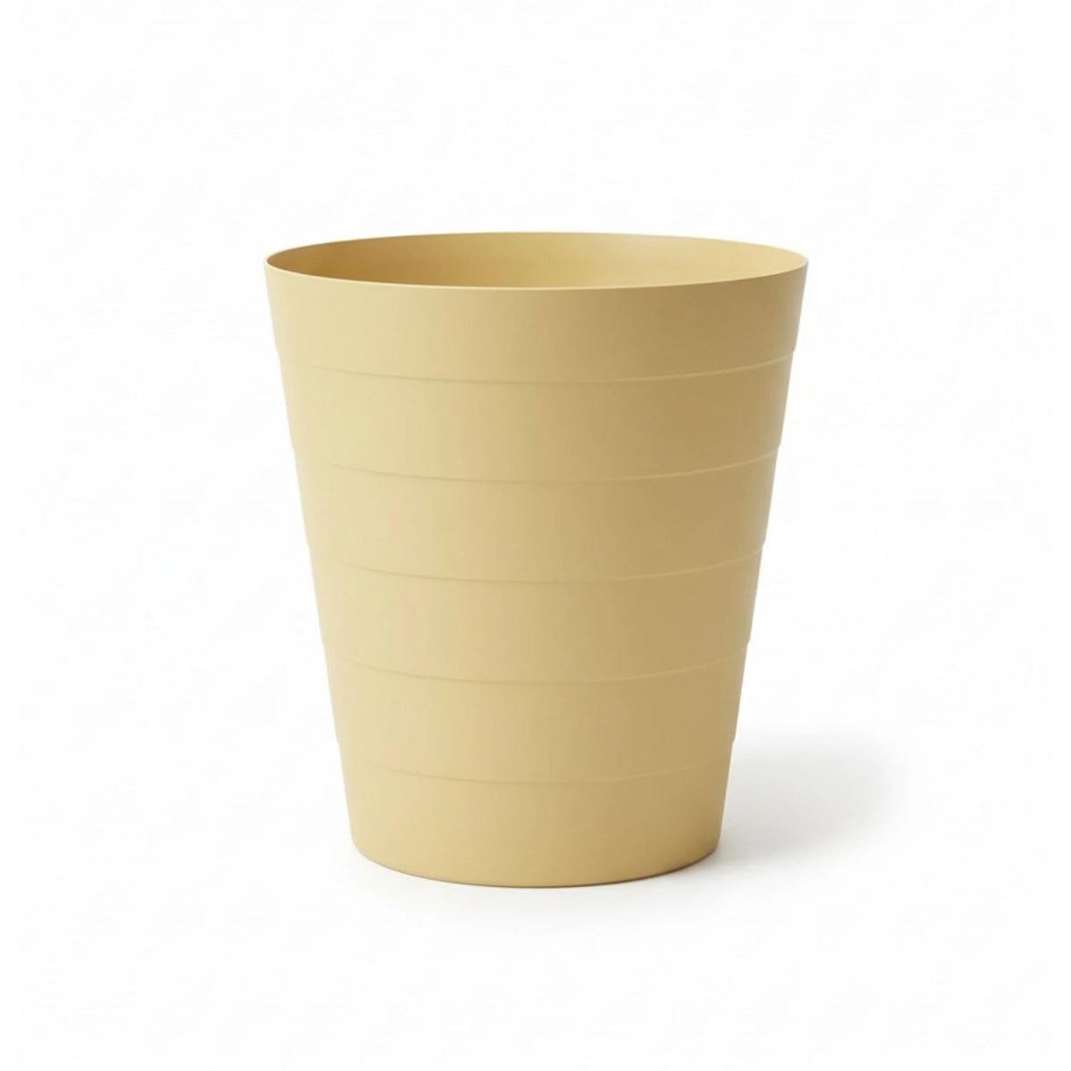 Plastic 6L Round Open-Top Waste Bin — Pastel Yellow
