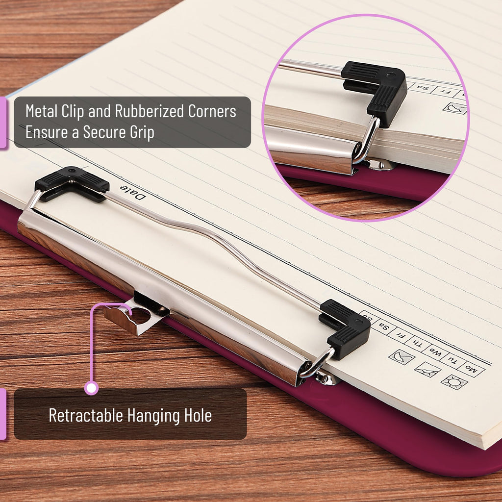 Plastic Clipboard 12.5 x 9 in 2-Pack Red, Clipboards for Kids & Adults