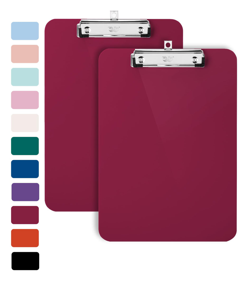 Plastic Clipboard 12.5 x 9 in 2-Pack Red, Clipboards for Kids & Adults