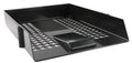 Plastic Front-Loading Letter Tray Black — A4 & Foolscap, Stackable, 278×377×65mm