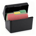 Plastic Index Card Box for 4 x 6 Inch Cards, Black (Box Only)