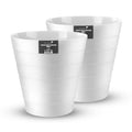 Plastic Round Waste Bin 2-Pack, 6 Litre Open-Top White