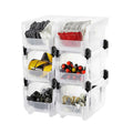 Plastic Stackable Storage Bins 14.8 x 8.5 x 7.1 in — 6 Pack, Transparent