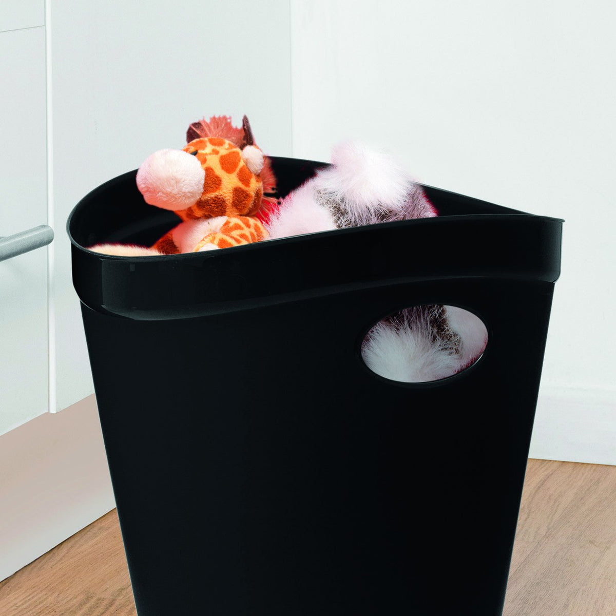 Plastic Waste Paper Bin, Black — 12 L (Bathroom • Bedroom • Office)