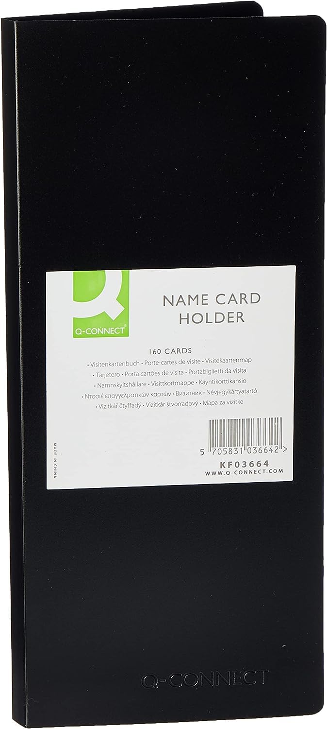 Polypropylene Business Card Holder, 160-Card Capacity, Black