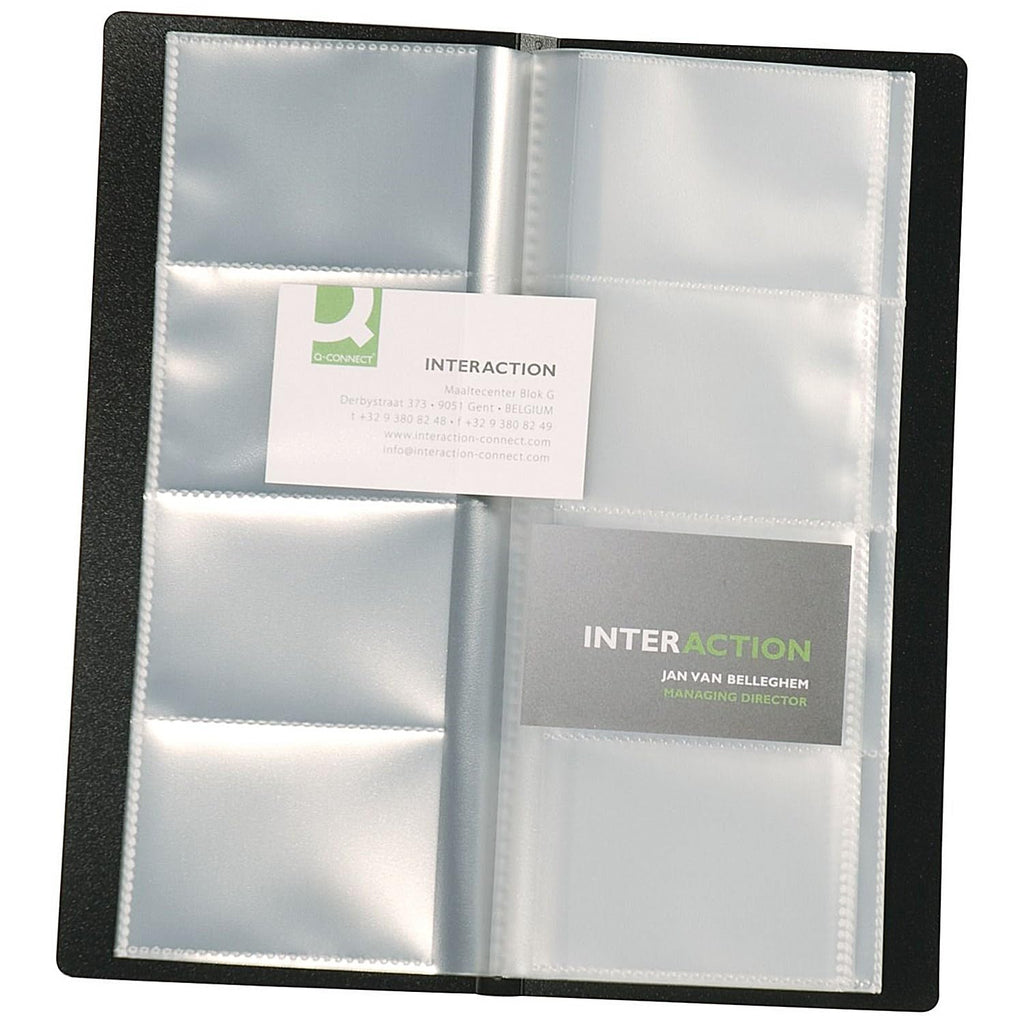 Polypropylene Business Card Holder, 160-Card Capacity, Black