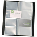 Polypropylene Business Card Holder, 160-Card Capacity, Black