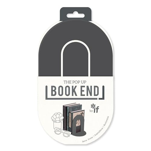 Pop Up Book End — Folds Flat Single Bookend (Charcoal)