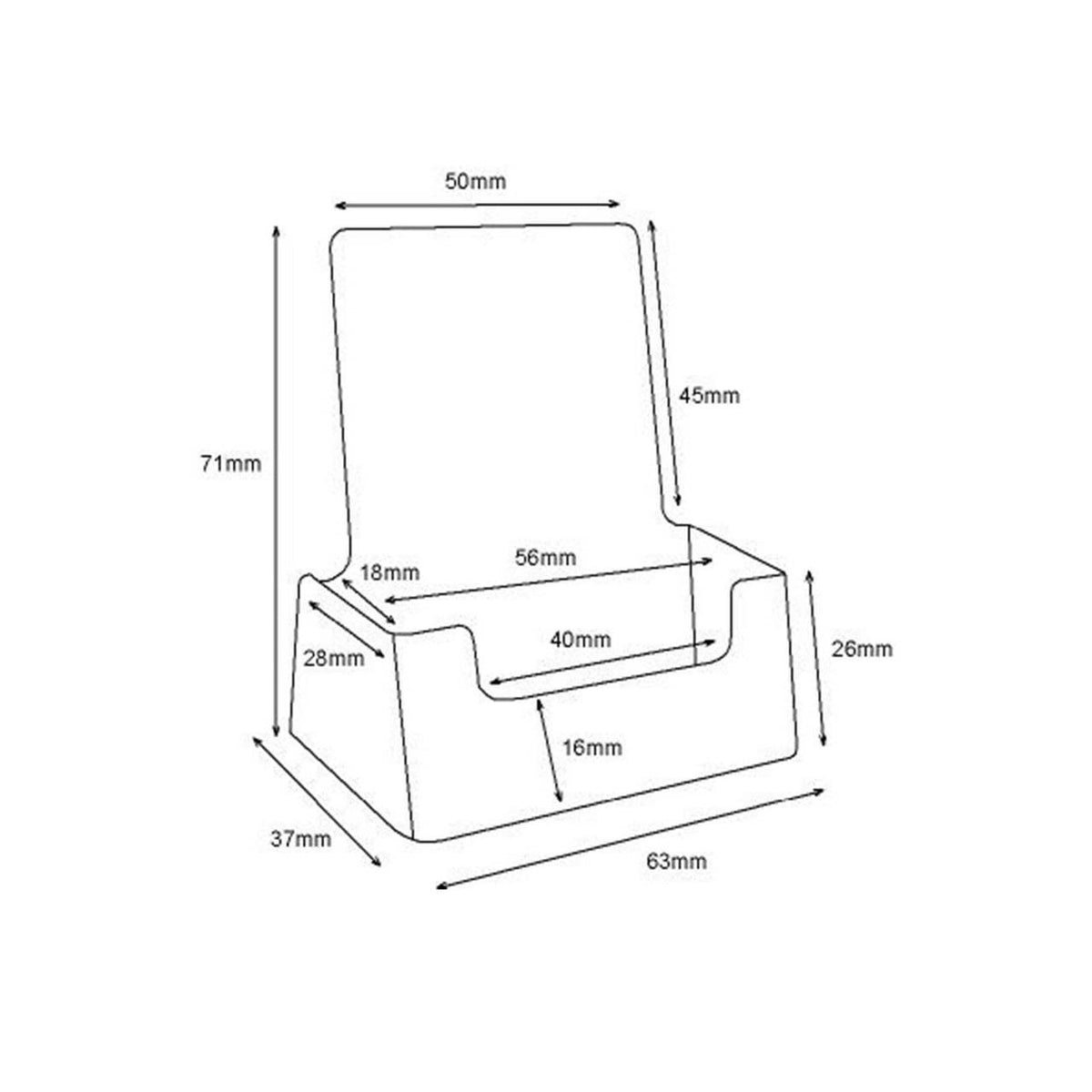 Portrait Acrylic Business Card Holder — Clear Desktop Display