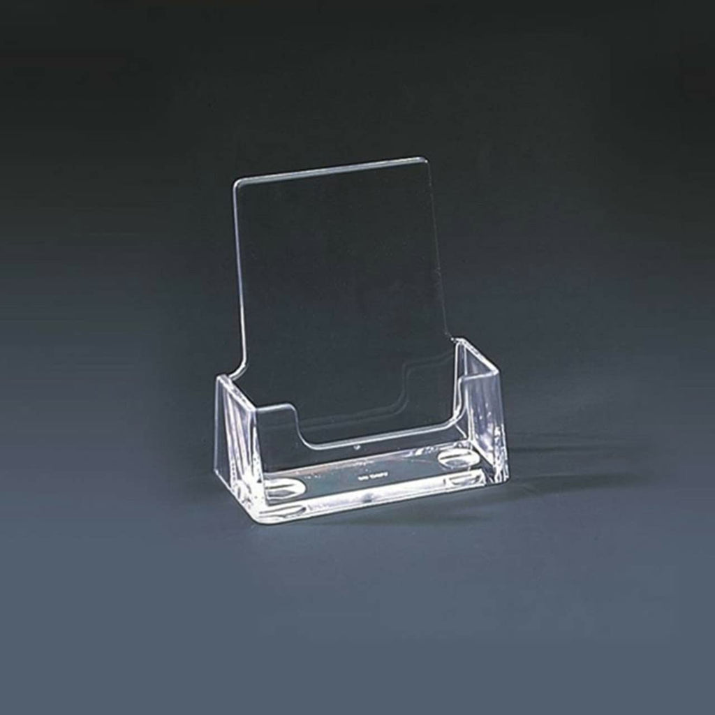 Portrait Acrylic Business Card Holder — Clear Desktop Display