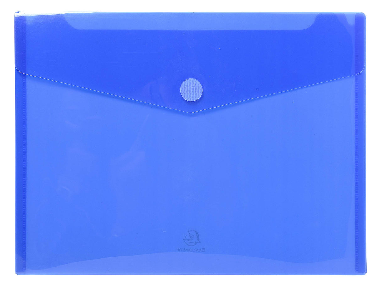 PP Envelope Pocket 56422E — A4 Translucent 0.2mm Hook & Loop Blue (5-pack)