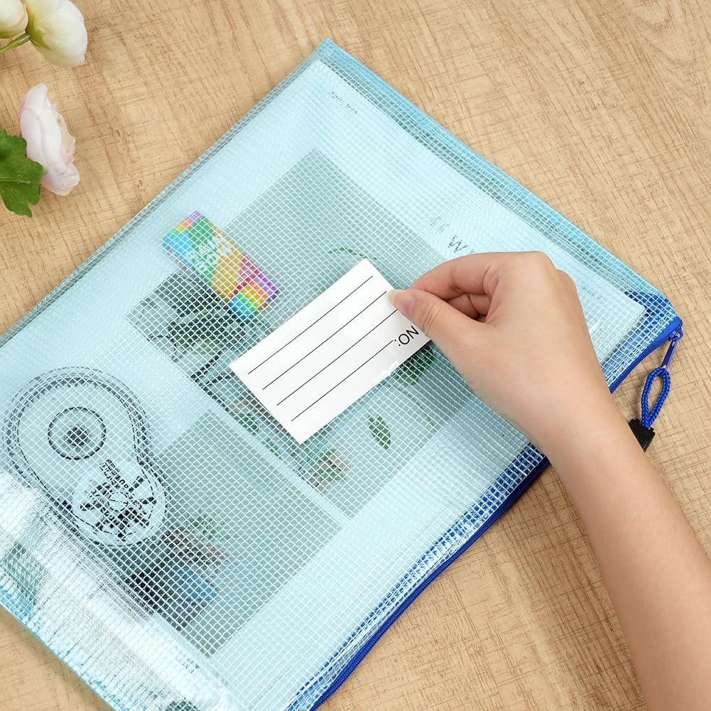 PVC A5 Zip Document Folders, 10-Pack with Label Pockets