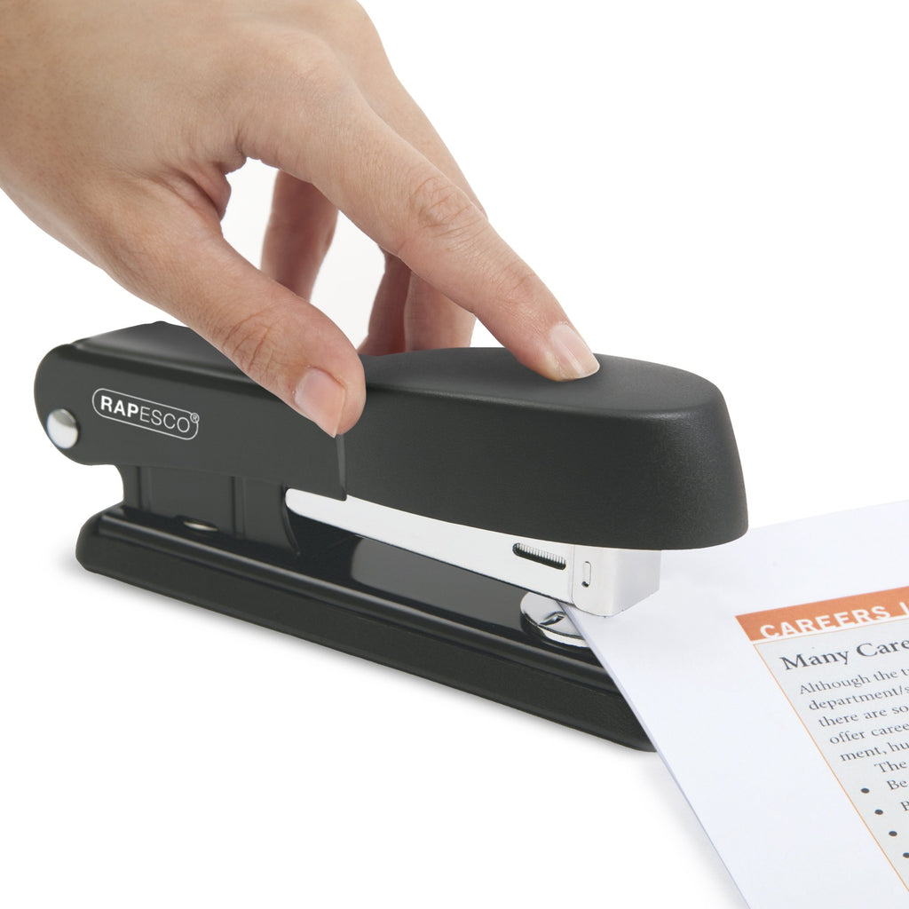 R53500B2 Bowfin Half-Strip Metal Stapler, 25-Sheet Capacity, Black