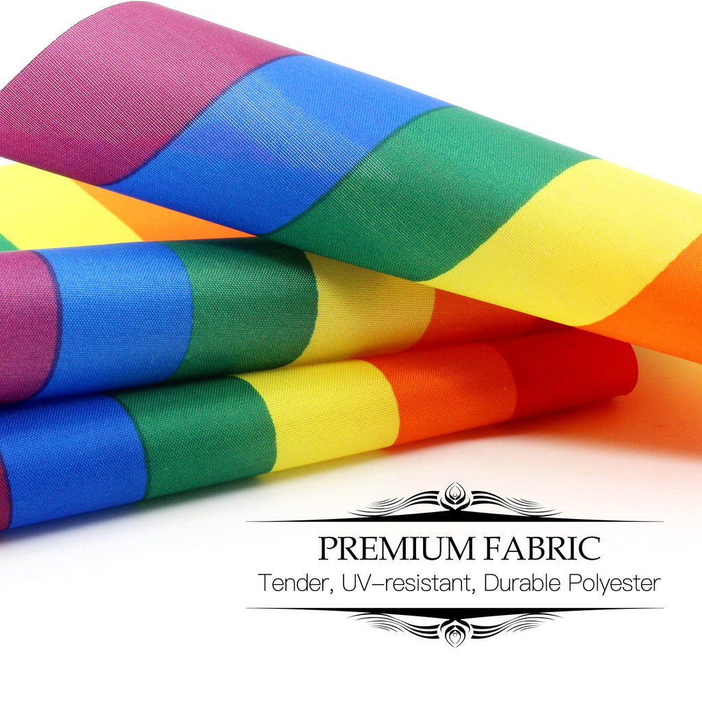 Rainbow Deluxe Mini Desk Flag Set 6 x 4 in — 12" Solid Pole, Black Base