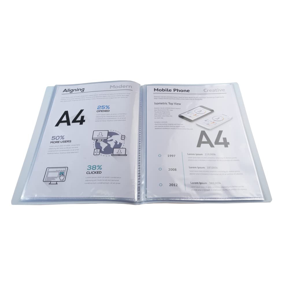 Ref 88260E Aquarel Document Protector — 20 Crystal Pockets (40 Views) A4
