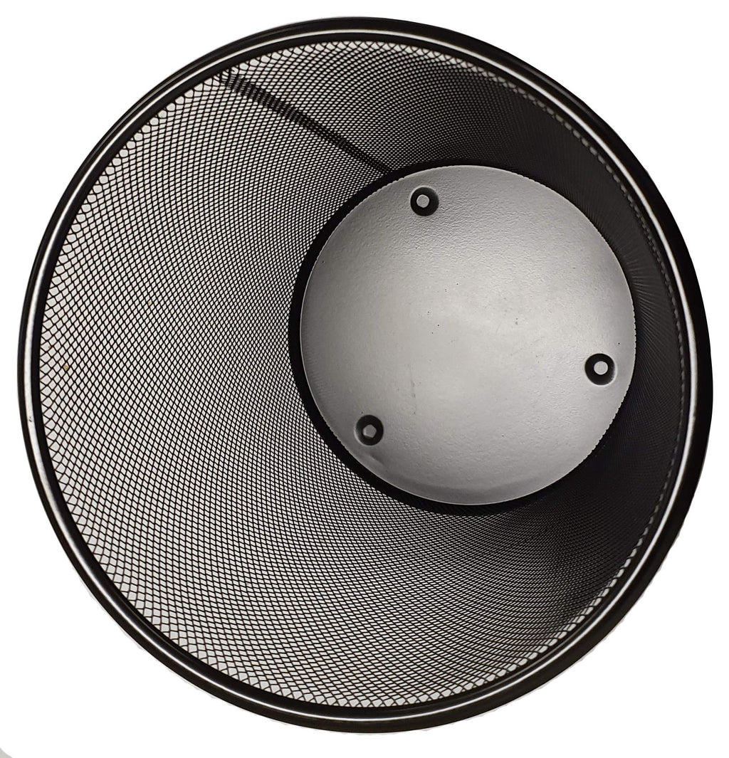 Round Black Mesh Trash Can — Metal Waste Bin, 1 Pack
