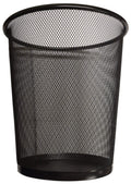 Round Black Mesh Trash Can — Metal Waste Bin, 1 Pack