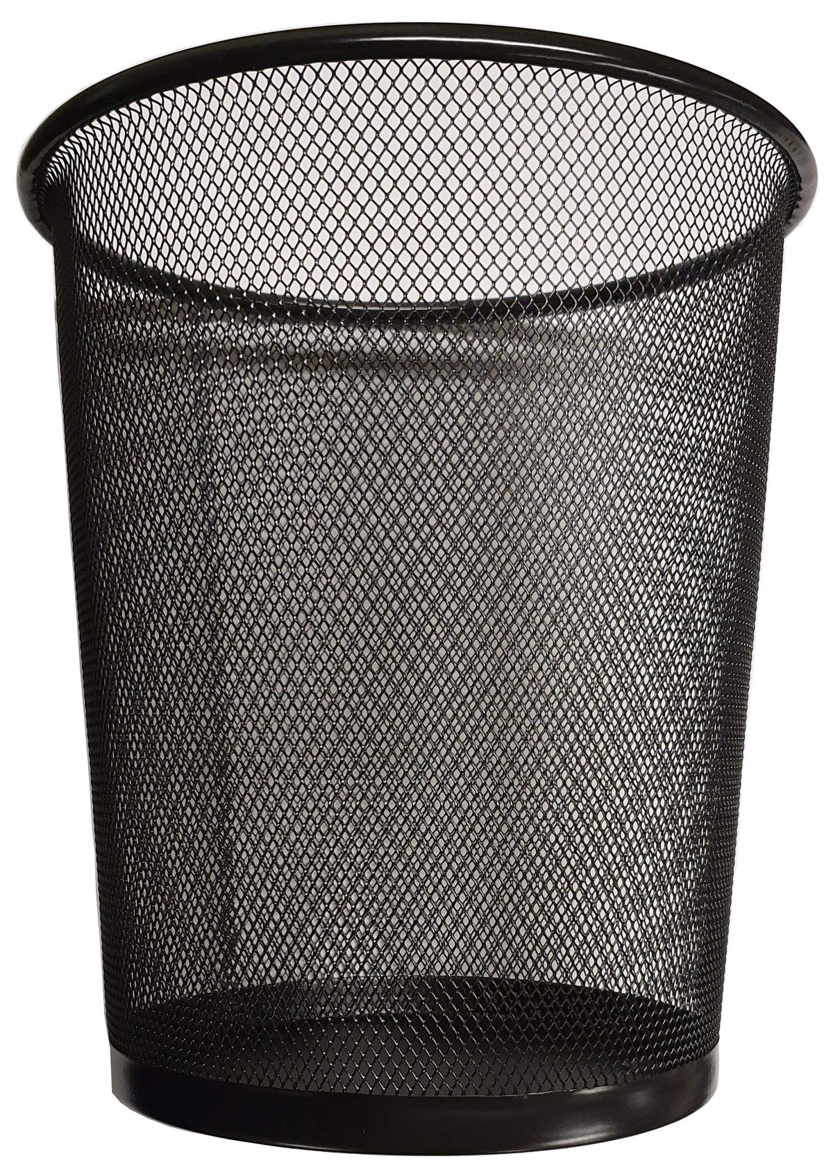 Round Black Mesh Trash Can — Metal Waste Bin, 1 Pack